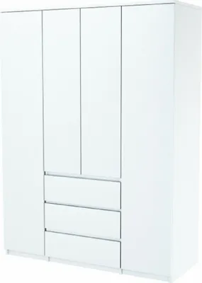 Produktbild von Kleiderschrank Mehrzweckschrank Kommode Stauraumkommode Hochschrank Dekor 180cm weiß