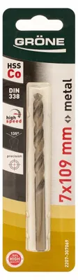 Image de Foret Grone HSS Co DIN 338 pour Métal - 7 mm x 109 mm
