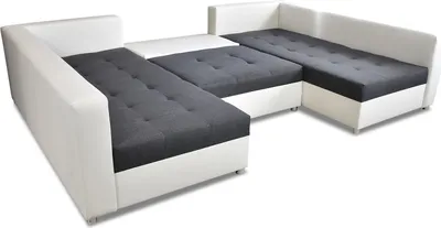 Produktbild von Wohnlandschaft Sofa ANDRO mit Schlaffunktion und Hocker Schwarz-Violett