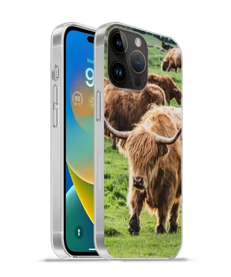 Produktbild von MuchoWow® Handyhülle Schutzhülle Hülle für Apple iPhone 14 Pro Max Schottische Highlander - Tiere - Gras Silikon Softcase Handy Hülle - Hardcover