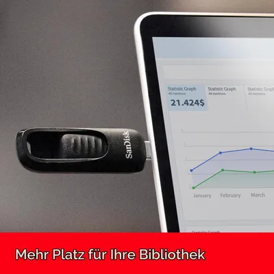 Obrázok produktu pre SanDisk SDCZ480-064G-G46, 64 GB, USB Typ-C, 3.2 Gen 1 (3.1 Gen 1), Klzné, 6,5 g, Čierna