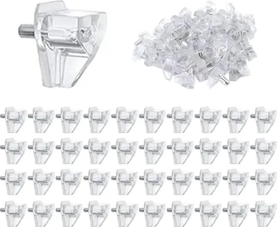 Produktbild von Regalbodenträger, 5mm Bodenträger Einlegeboden Halter, transparent Kunststoff Regalboden Stifte für Möbel Bücherregale Schränke Holz Glas-Böden Regal Halter Pegs Pins (40 transparent)