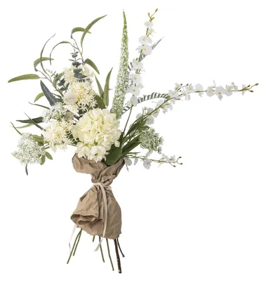 Künstlicher Blumenstrauß, weiß, Kunststoff, Ø30xH103 cm