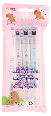 Productafbeelding van Markeerstiften en stempelrolletjes 2-in-1, 3 stuks - Strigo