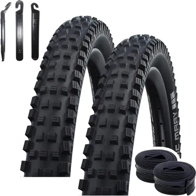 Immagine prodotto di 2 pneumatici Schwalbe Magic Mary Performance Addix Nero 62-622 (29 x 2,40) + 2 camere d'aria Schwalbe SV19 incl. leve per pneumatici