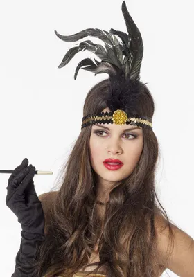 Produktbild von 20's Daisy Charleston Stirnband mit Federn