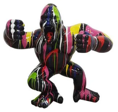 Image de Modern Skulptur Gorilla aus Kunststoff Dekorative Figur Garten 70cm Statuen