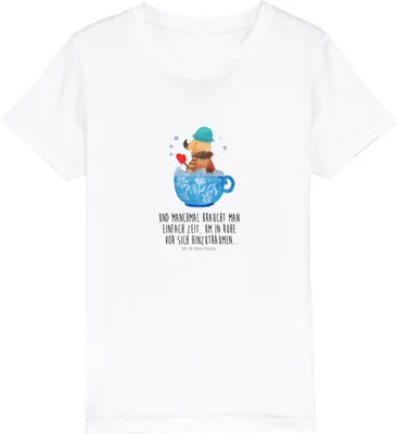 Produktbild von Mr. & Mrs. Panda Kleinkinder T-Shirt Nachtfalter Schaumbad 12-14 Jahre (152/164) - Weiß - Geschenk, Lustige Sprüche, Baden, Kindershirt, Bio Kinder, WC, Tasse, Bad, für