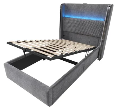 Immagine prodotto di Letto, funzioni di stoccaggio, connettività USB e Type-C, 180 200cm, grigio