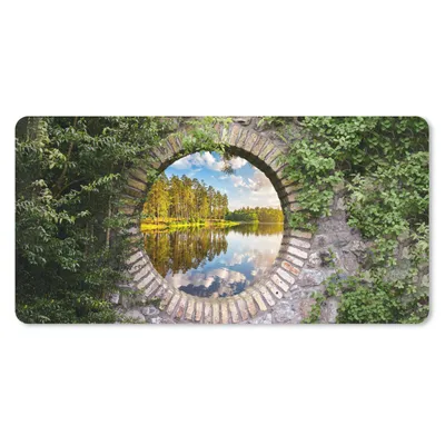 Produktbild von MuchoWow® Schreibtischunterlage Bäume - Wasser - Aussicht 80x40 cm - XXL Mauspad - Gaming Mauspad
