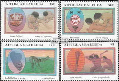 Produktbild von Briefmarken Antigua und Barbuda 1985 Mi 841-844 (kompl.Ausg.) postfrisch Karibische Indianer