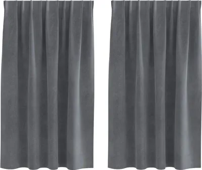 Produktbild von vidaXL Verdunkelungsvorhänge 2 stk. Hellgrau 140 x 140 cm Samt