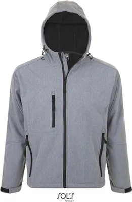 Image de SOLs 46602 | Veste Softshell à capuche Replay - Couleur : Grey Melange - Taille : XXL