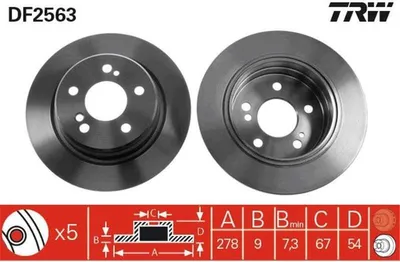 Produktbild von TRW Bremsscheiben (2 Stück) Hinterachse DF2563