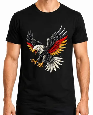 Productafbeelding van Duitsland, Adelaar, Bondsadelaar, Trots, Zwart, Statement, Sarcasme, Heren T-shirt, Zwart, Maat L