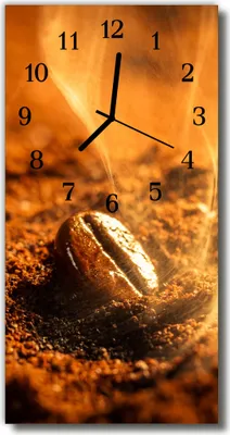 Produktbild von Tulup Glasuhr Wanduhr Küchenuhr Echt-Glas 30x60 Koffeebohne  Braun