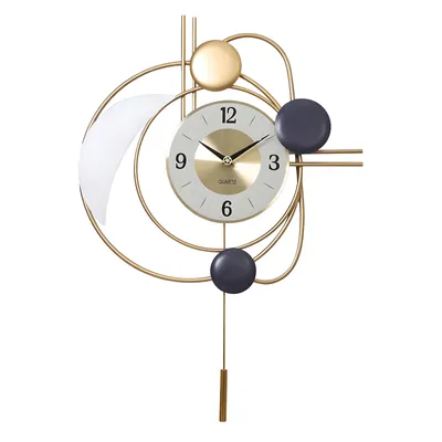 Produktbild von Minimalistisch Modern Wanduhr, Groß Kreativität Dekorative mit Metallrahmen + Zifferblatt aus Aluminum Wanduhr ohne Tickgeräusche(71cm*49cm)