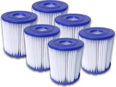 Produktbild von 6x Bestway Filterkartusche Gr. 1 58093 Filter für Pool Swimmingpool Pumpen, Durchmesser 8 cm, Höhe 9 cm
