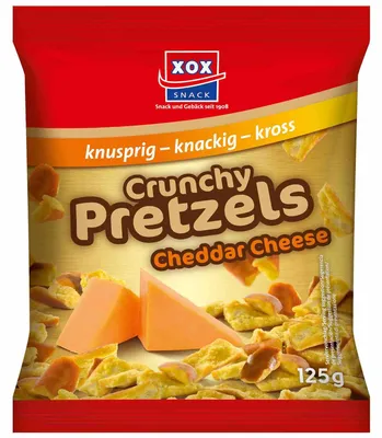 Image de XOX Crunchy Pretzels Cheddar morceaux de bretzel au cheddar 125g