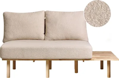 Produktbild von BELIANI 2-Sitzer Sofa Grün Stoffbezug mit Schmalen Armlehnen 2 Nackenrollen Helle Holzbeine Knopfheftung Lose Rückenkissen Freistellbar Wohnzimmer