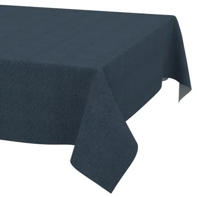 Produktbild von Tischdecke 100x180cm Rechteckig Dunkelblau DanceDirty abwaschbar Leinenoptik wetterfest Falschuni Modern Schnittkante