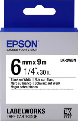 Immagine prodotto di Epson LK-2WBN nastro per etichettatrice Nero su bianco