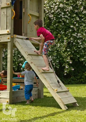 Produktbild von Kletterrampe mit Seil Kletterwand Lärche natur für Spieltürme & Stelzenhäuser Podesthöhe: 120 cm