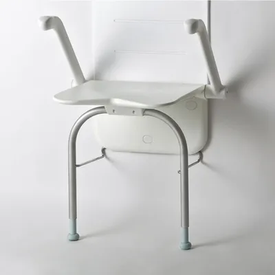 Produktbild von Etac Relax Duschklappsitz mit Armlehnen und Stützbeinen