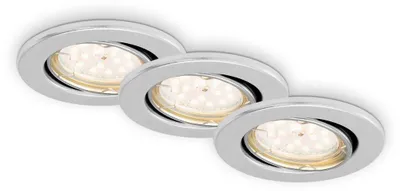 Productafbeelding van LED inbouwspots, set van 3, dimbaar, kantelbaar, IP23, GU10, Ø 8,6 cm, 5W, aluminium, merk Briloner