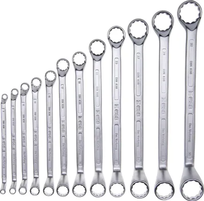 Produktbild von WGB Doppelringschlüssel Satz 6-32mm tief gekröpft,  nach DIN838, Chrom-Vanadium Stahl - 11-teilig