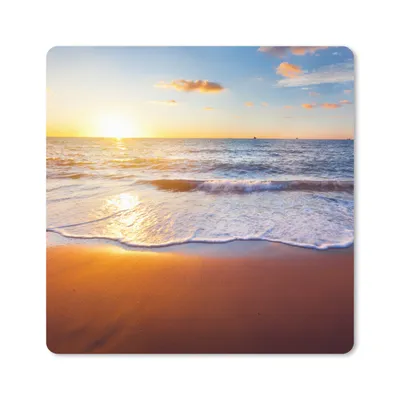 Produktbild von MuchoWow® Mauspad Mousepad Strand - Meer - Sonne - Horizont 20x20 cm - Mousepads - Maus Mat - Pad - Mausunterlage - Desk Mat - Bureauartikeln