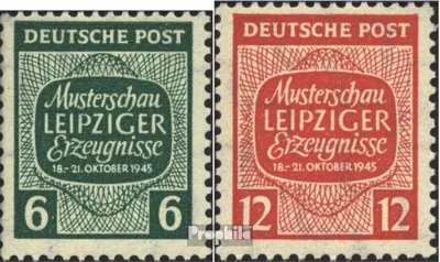 Produktbild von Briefmarken Sowjetische Zone (All.Bes.) 1945 Mi 124Y-125Y (kompl.Ausg.) postfrisch Musterschau