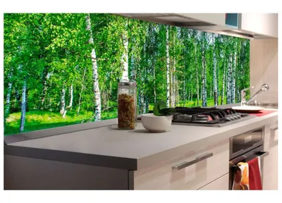 Produktbild von Küchenrückwand Folie selbstklebend BIRKENHAIN 180 x 60 cm - Klebefolie - Dekofolie - Spritzschutz für Küche -