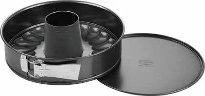 Zdjęcie produktu dla Dr. Oetker tortownica z płaskim i rurkowym dnem Ø 28 cm, forma do ciasta z płaskim dnem, okrągła forma do pieczenia wykonana ze stali z powłoką nieprzywierającą (kolor: czarny)