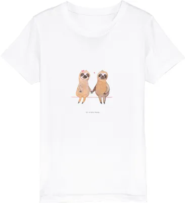 Produktbild von Mr. & Mrs. Panda Kleinkinder T-Shirt Faultier Pärchen 12-14 Jahre (152/164) - Weiß - Geschenk, Bio Kinder, Teenager, Öko, Liebe, Verliebt, Kindershirt