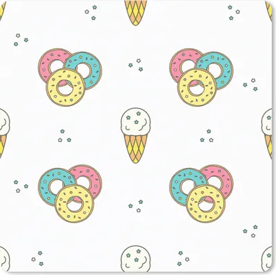 Produktbild von MuchoWow® Mauspad Mousepad Muster - Eiscreme - Donus - Jungen - Kinder 20x20 cm - Mousepads - Maus Mat - Pad - Mausunterlage - Desk Mat - Bureauartikeln