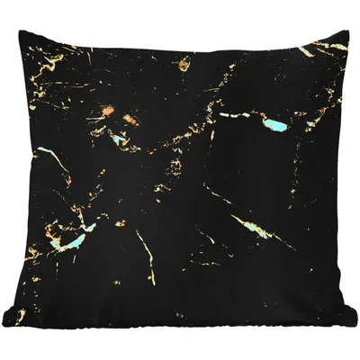 Produktbild von MuchoWow® Outdoor Kissen - Marmor - Limette - Schwarz - Gold - 45x45 cm - Wetterfest - Lounge Kissen - Fotokissen - Dekoratives Kissen