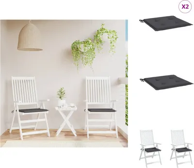 Immagine prodotto di vidaXL Cuscino per sedia da giardino 2 pz. Antracite 50x50x3 cm Tessuto Oxford - Cuscino di seduta