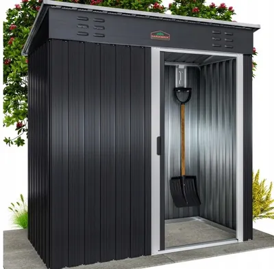 Zdjęcie produktu dla Szopa Ogrodowa Domek Metalowy 1,4M² 181X162X86 Antracyt Szopa