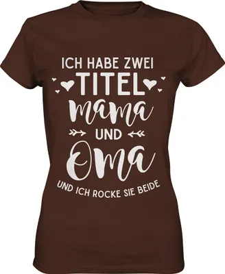 Produktbild von Mama und Oma Damen Premium T-Shirt – Brown / XXL