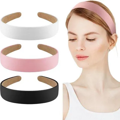 Produktbild von Famanu Haarbanden Set 3 Stück - Vielseitige Satin-Haarbänder für Haarstyling