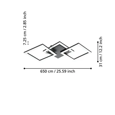 Produktbild von EGLO Paranday-Z, Intelligente Deckenbeleuchtung, ZigBee, Schwarz, Weiß, LED, Kunststoff, Stahl, Weiß