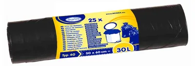 Produktbild von 100x Mülleimerbeutel 30 Liter 50 x 60 cm schwarz extra stark