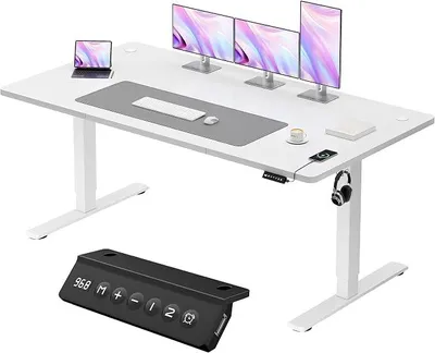 Imagen del producto de Escritorio con altura ajustable, puerto USB, 2 funciones de memoria de altura, sistema anti-colisión, función de recordatorio