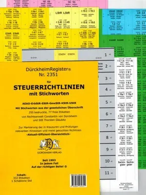 Image de DürckheimRegister® STEUERRICHTLINIEN mit STICHWORTEN aus der gesetzlichen Überschrift - 2021/2022