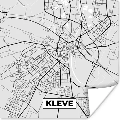 Produktbild von MuchoWow® Poster Stadtplan - Kleve - Karte - Deutschland - Karte 75x75 cm - Wand Dekoration