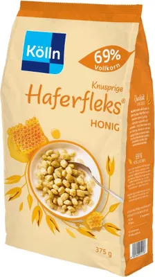 A bag of cereal with honey flavor.