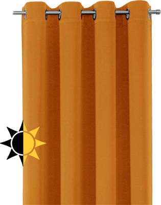 BEAUTEX Verdunkelungsgardine mit Ösen, Blackout Ösenschal, Vorhang, blickdicht & abdunkelnd  (Terra 300x245 cm)