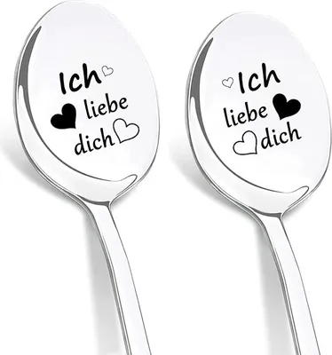 Produktbild von Ich Liebe Dich Löffel, Kaffeelöffel mit Gravur, Wichtelgeschenke für Frauen, Adventskalender Füllung Frauen, Ich Liebe Dich Geschenke für Männer, Liebeslöffel Weihnachtsgeschenke für Freundin