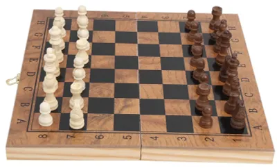 Immagine prodotto di Omgoods - Set di giochi in legno 3-in-1 (Scacchi, Dama, Backgammon)